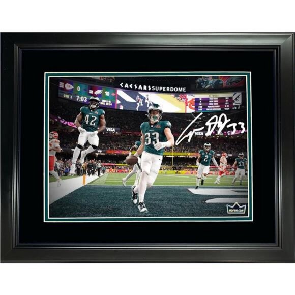 Framed Cooper DeJean Philadelphia Eagles Super Bowl LIX Pick Six 6 Facsimile - Picture 1 of 2